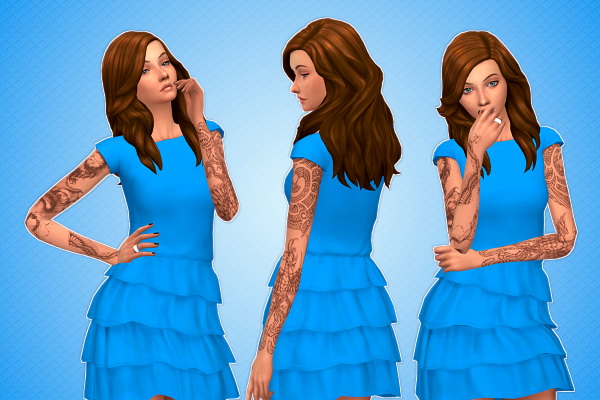 Sims 4 Ruffle Tee Dress Recolor by eightysixsims at SimsWorkshop