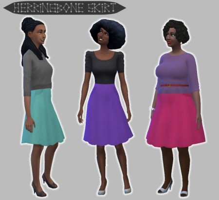 Herringbone Skirt with Pockets by pandaseal at Mod The Sims