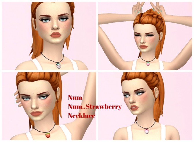 Sims 4 Strawberry Necklace by Annabellee25 at SimsWorkshop