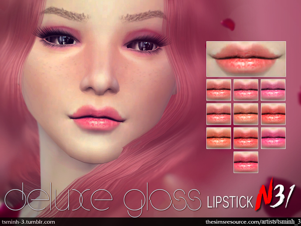 Sims 4 Deluxe Gloss Lipstick by tsminh 3 at TSR