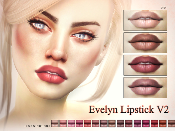 Sims 4 Evelyn Lipstick V2 N64 by Pralinesims at TSR
