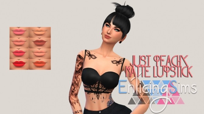 Sims 4 Just Peachy Matte Lipstick by EnticingSims at SimsWorkshop