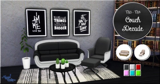 Sims 4 Couch Decade at Victor Miguel