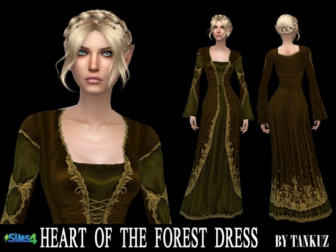 Sims 4 Heart of the Forest Dress at Tankuz Sims4