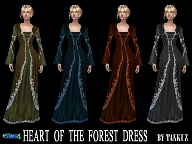 Sims 4 Heart of the Forest Dress at Tankuz Sims4