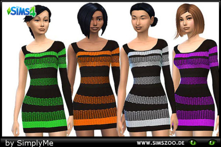 Black dress with neon stripes by SimplyMe at Blacky’s Sims Zoo