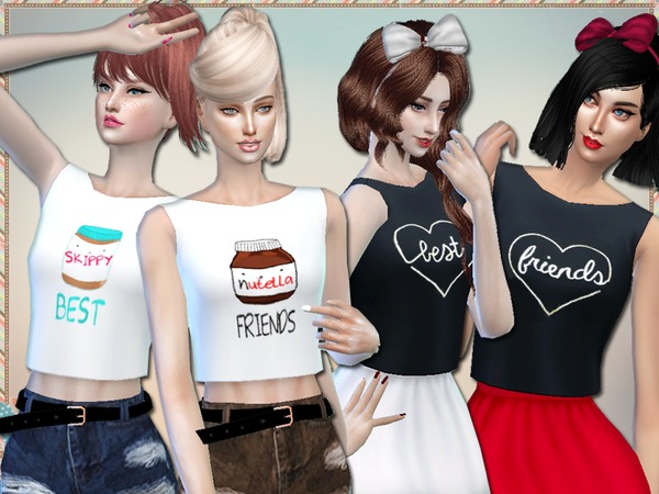 Sims 4 Best Friends Tops by Simlark at TSR