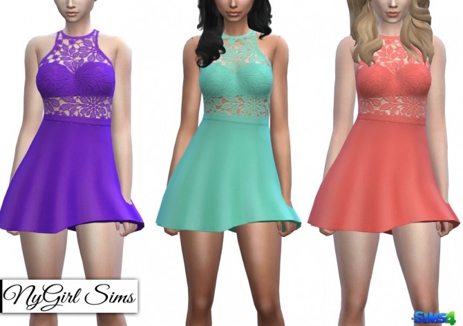 Sims 4 Crochet Flare Dress at NyGirl Sims