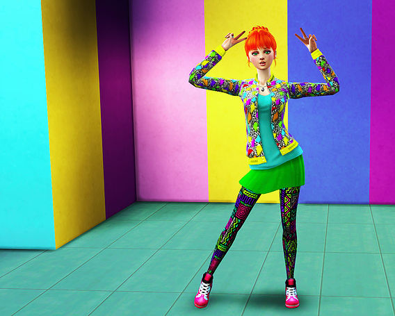 Sims 4 90s Neon Mix & match at Studio K Creation