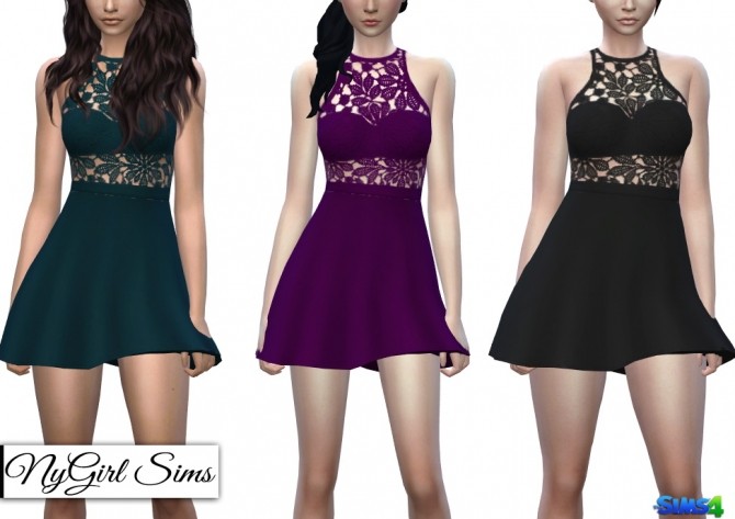Sims 4 Crochet Flare Dress at NyGirl Sims