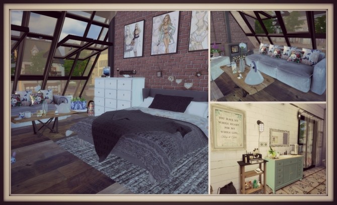 Sims 4 Building on Newcrest Cozy Loft at Dinha Gamer