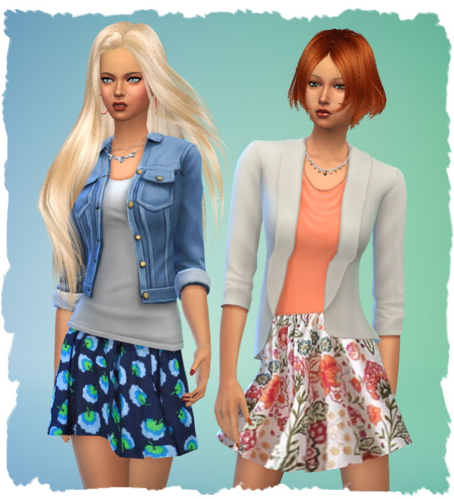 Sims 4 Short spring skirt by Chalipo at All 4 Sims