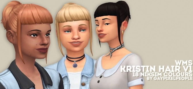 Sims 4 WMS Kristin Hair V1 in Niksims colours by gaypixelpeople at SimsWorkshop