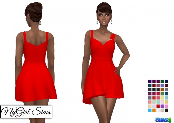 Sims 4 Bridesmaid Flare Dress at NyGirl Sims