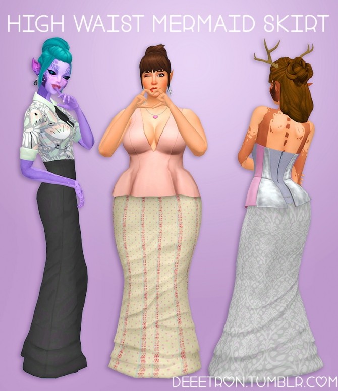 Sims 4 High Waisted Mermaid Skirt by dtron at SimsWorkshop