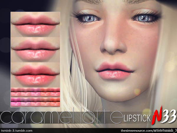 Sims 4 Caramel Latte Lipstick by tsminh 3 at TSR
