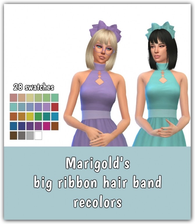 Sims 4 Big Ribbon Hair Band Recolors at Maimouth Sims4