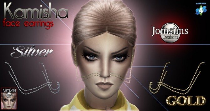 Sims 4 Kamisha Face Earrings at Jomsims Creations