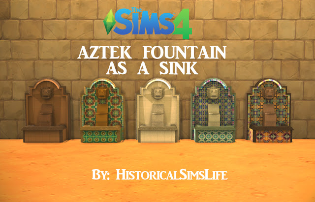 Sims 4 Aztek Fountain as a Sink at Historical Sims Life