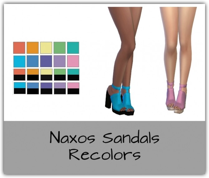 Sims 4 Naxos Sandals Recolors at Maimouth Sims4