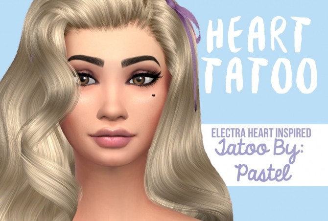Sims 4 Heart Tattoo by Pastel at SimsWorkshop