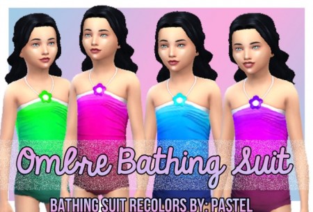 Kids Ombre Bathing Suit by Pastel at SimsWorkshop