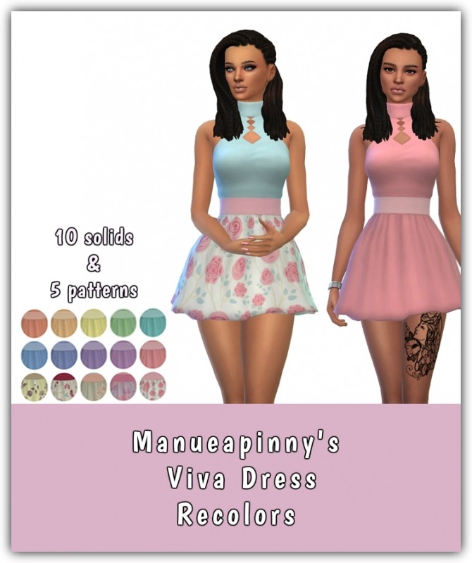 Sims 4 Viva Dress Recolors at Maimouth Sims4