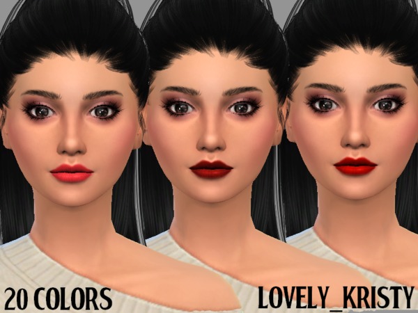 Sims 4 Matte Red Lipsticks by Lovely Kristy at TSR