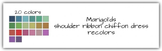 Sims 4 Shoulder Ribbon Chiffon Dress Recolors at Maimouth Sims4
