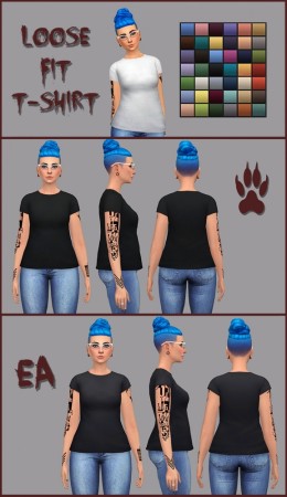 Loose Fit T-Shirt at Sourwolf Sims