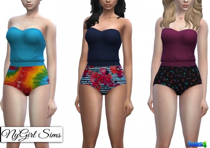 Sims 4 Gathered Waist Bodysuit Prints at NyGirl Sims