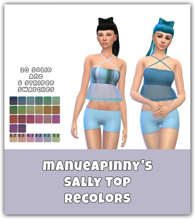 Sims 4 Sally Top Recolors at Maimouth Sims4