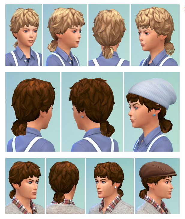 Sims 4 Curly Ponytail for Boys and Men at Birksches Sims Blog