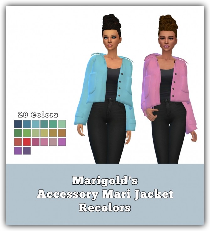 Sims 4 Accessory Mari Jacket Recolors at Maimouth Sims4