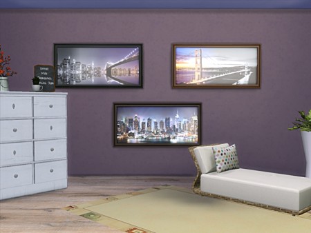 Skyline paintings by Angel74 at Beauty Sims » Sims 4 Updates