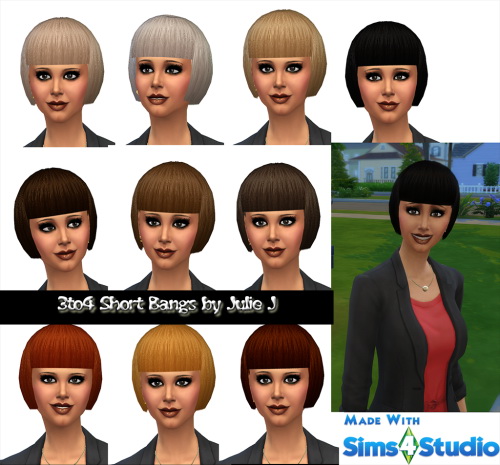 Sims 4 3to4 Short Bangs at Julietoon – Julie J