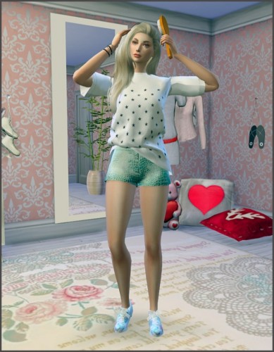 You can brush my hair poses at Rethdis-love » Sims 4 Updates