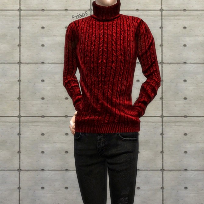 Sims 4 Tight High Neck Sweater at Paulean R