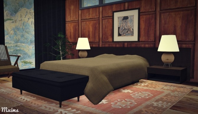 Sims 4 Awesims Mid Century Bedroom Updated at MXIMS