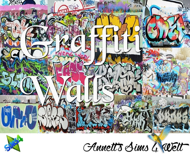 Sims 4 Graffiti Walls at Annett’s Sims 4 Welt
