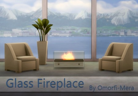 Glass Fireplace at Omorfi-Mera