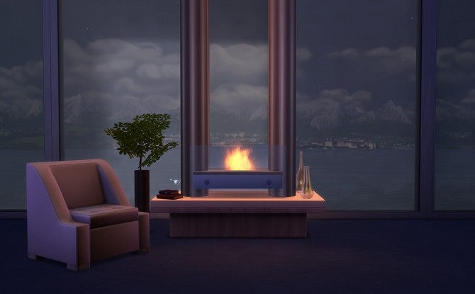 Sims 4 Glass Fireplace at Omorfi Mera