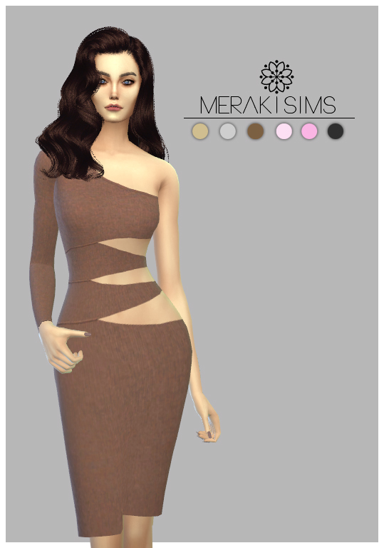 Sims 4 Cutaway sides midi dress at Merakisims