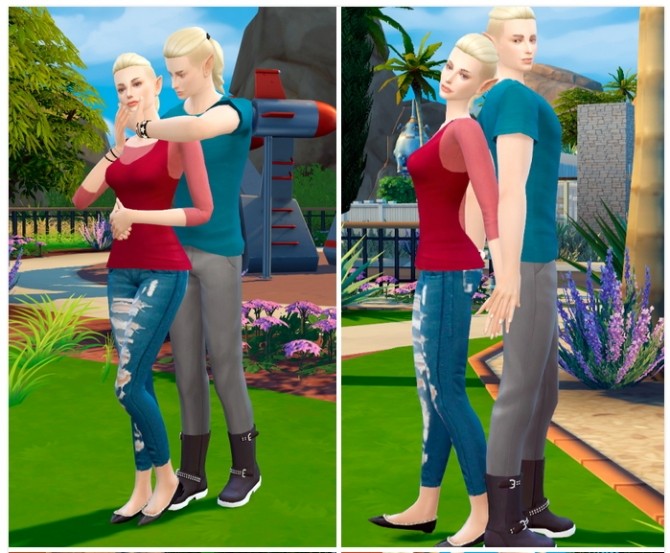Sims 4 Twins Power poses at Rethdis love