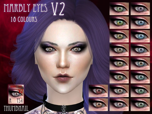 Sims 4 Marbly Eyes more realistic version by RemusSirion at TSR