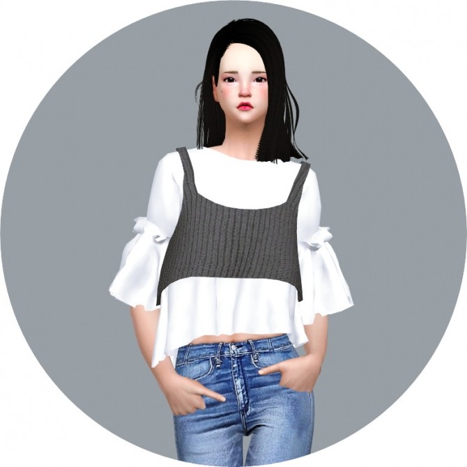 Sims 4 Ruffle Blouse With Bustier at Marigold