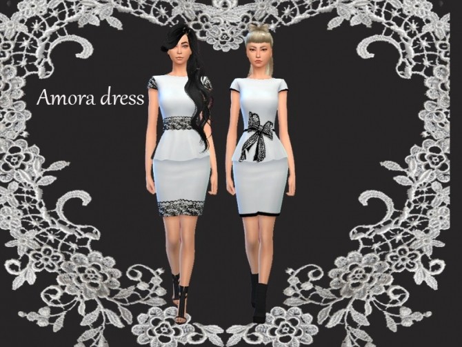 Sims 4 Amora Dress by mxfsims at TSR
