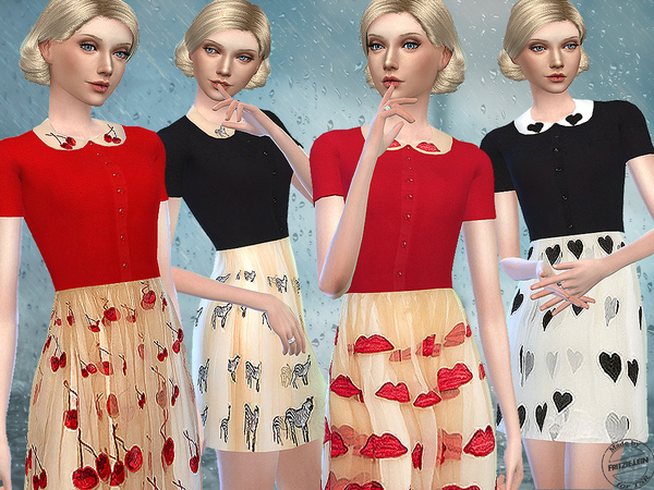 Sims 4 Collared Dresses by Fritzie.Lein at TSR