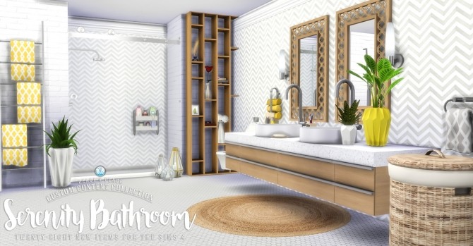 Sims 4 Serenity Bathroom Set at Simsational Designs