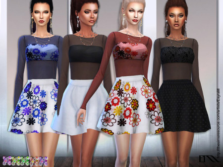 Spring flower dress1 by EsyraM at TSR » Sims 4 Updates